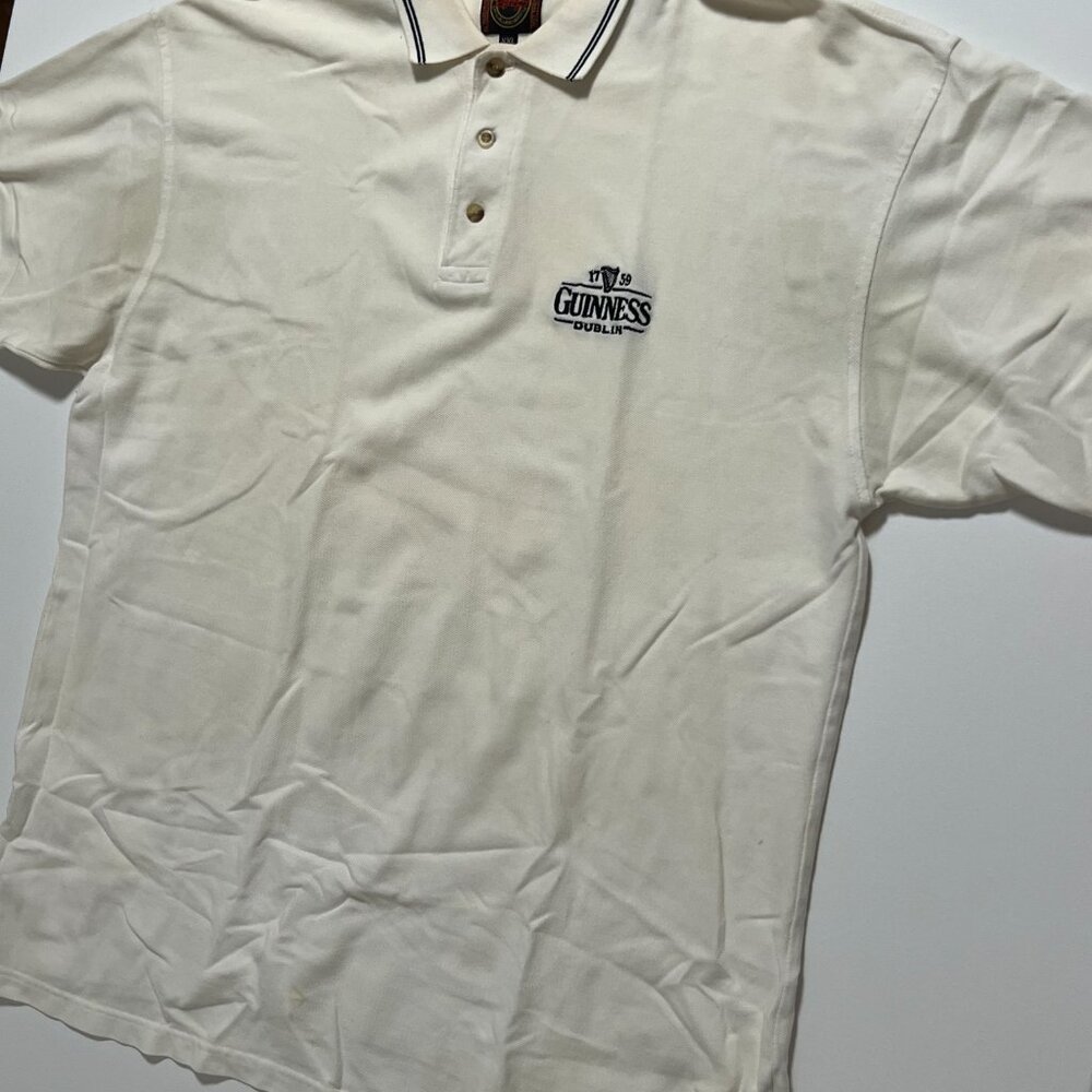 Guinness Beer Polo Shirt Dublin Official Merchandise Beige Cream Men's size XXL